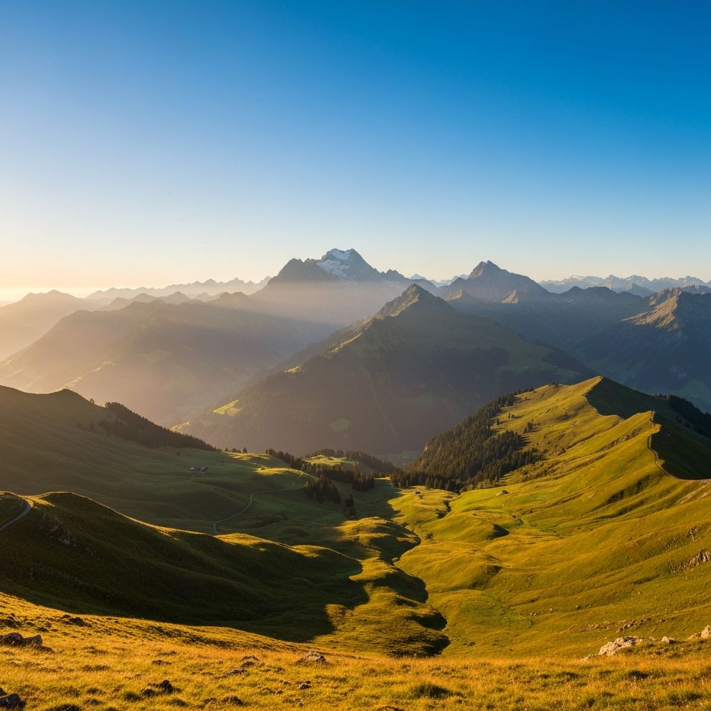 Alpine mountain sunrise